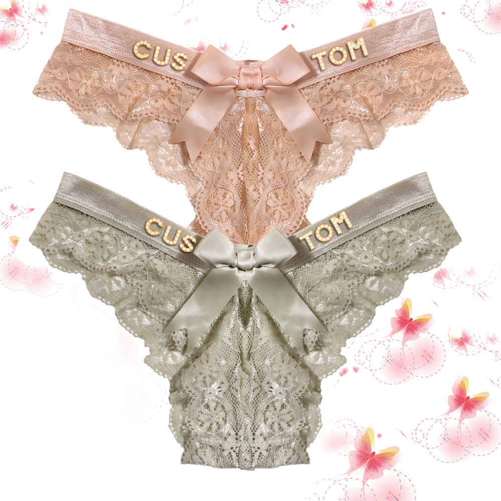 2 piece Customized letter thong