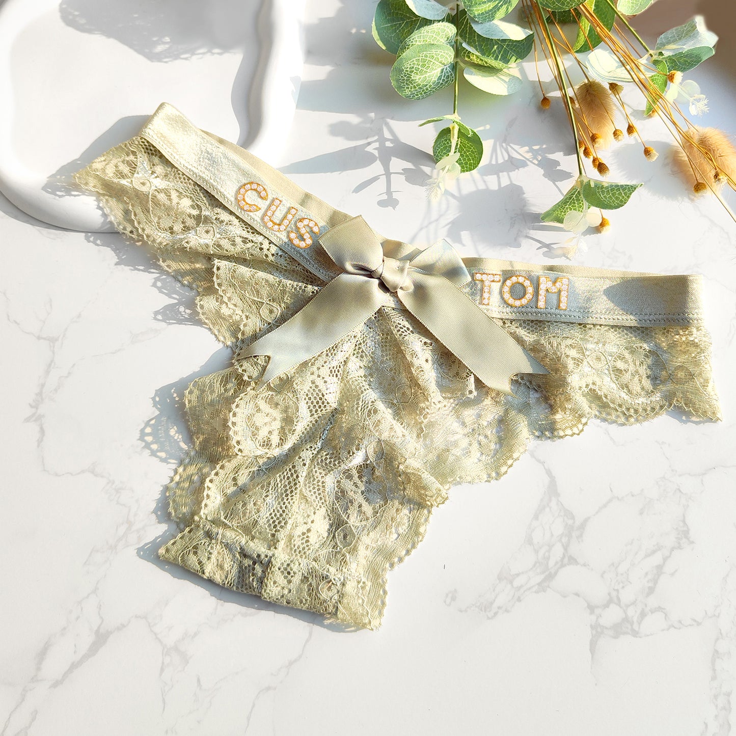 2 piece Customized letter thong