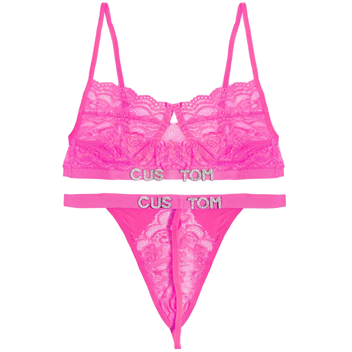 Personalized Custom Crystal Monogrammed lingerie Set