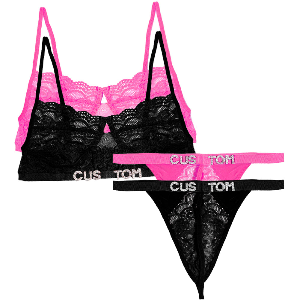 Personalized Custom Crystal Monogrammed lingerie Set