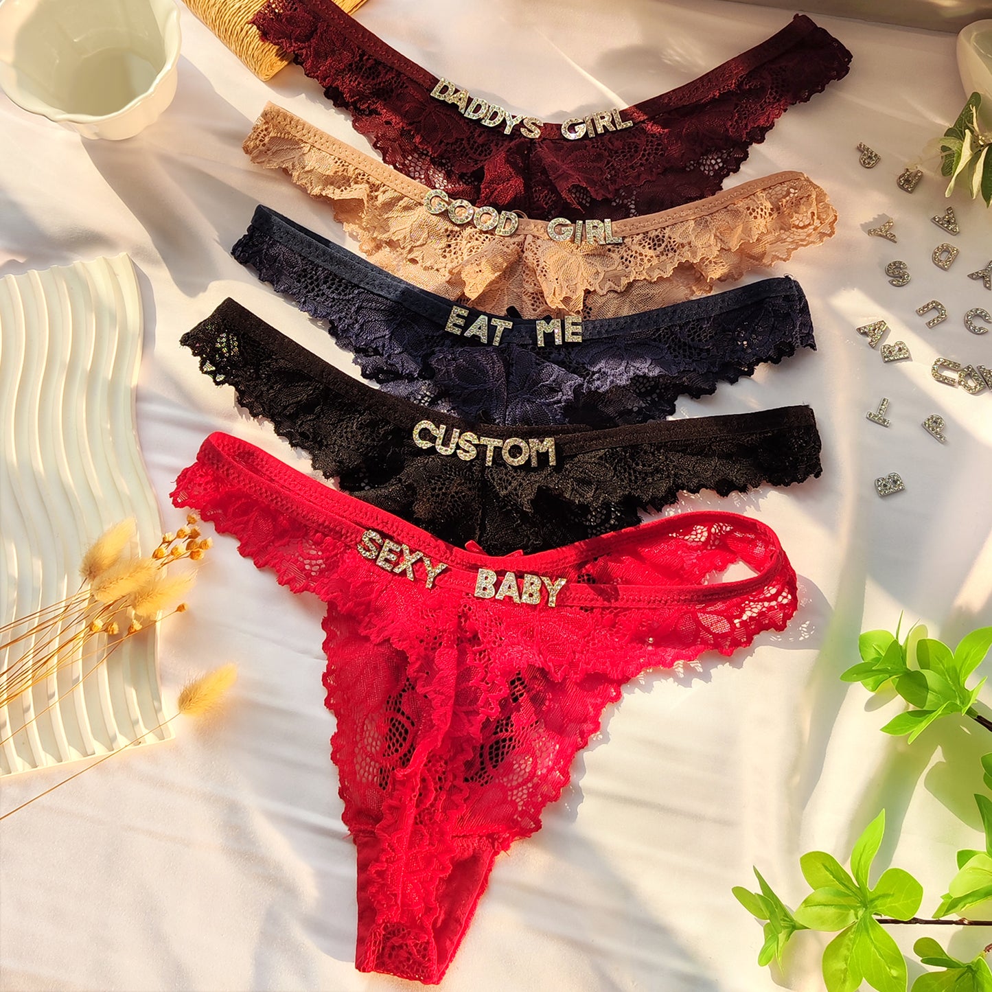 2-Pack Personalized Custom Thongs with Names
