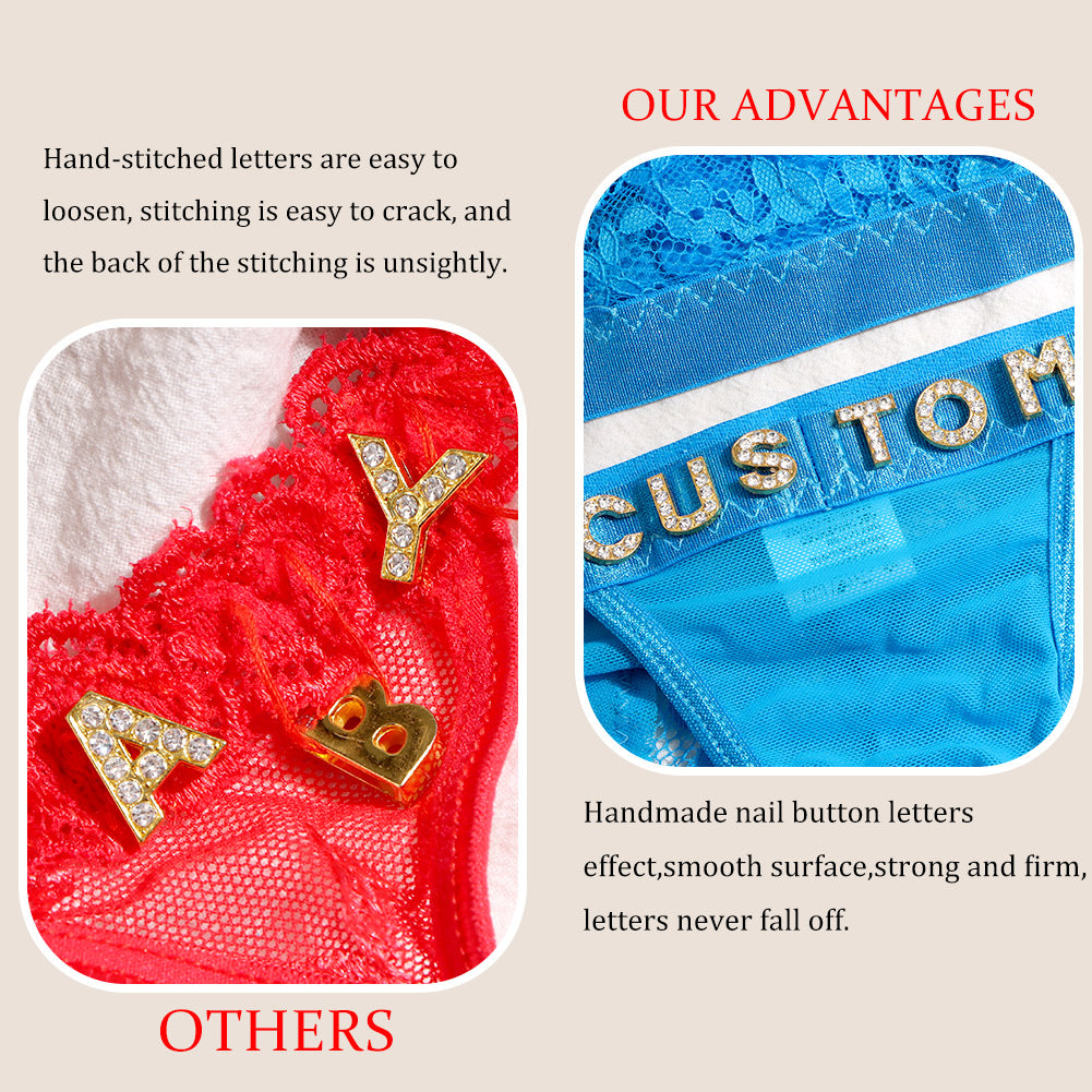 Personalized Custom Crystal Monogrammed lingerie Set