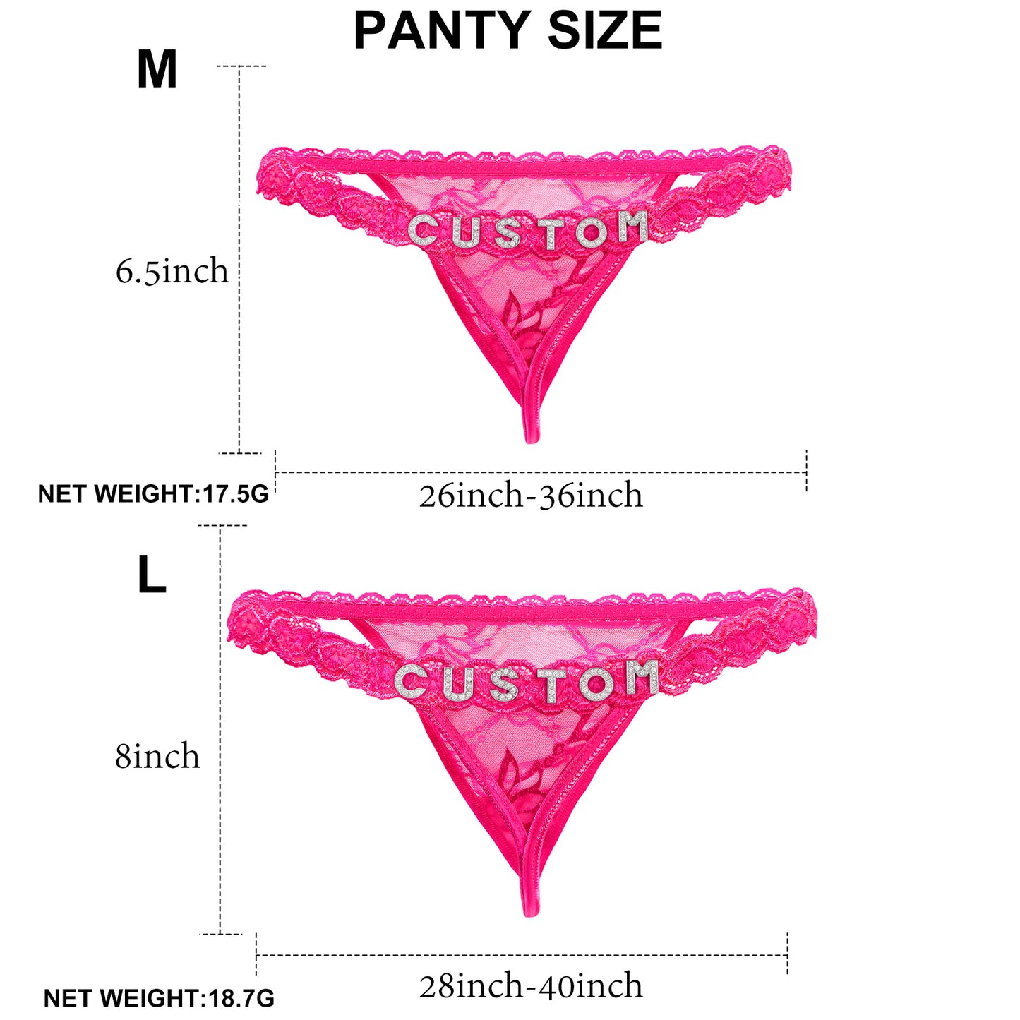 Custom Lettered Lace Thong