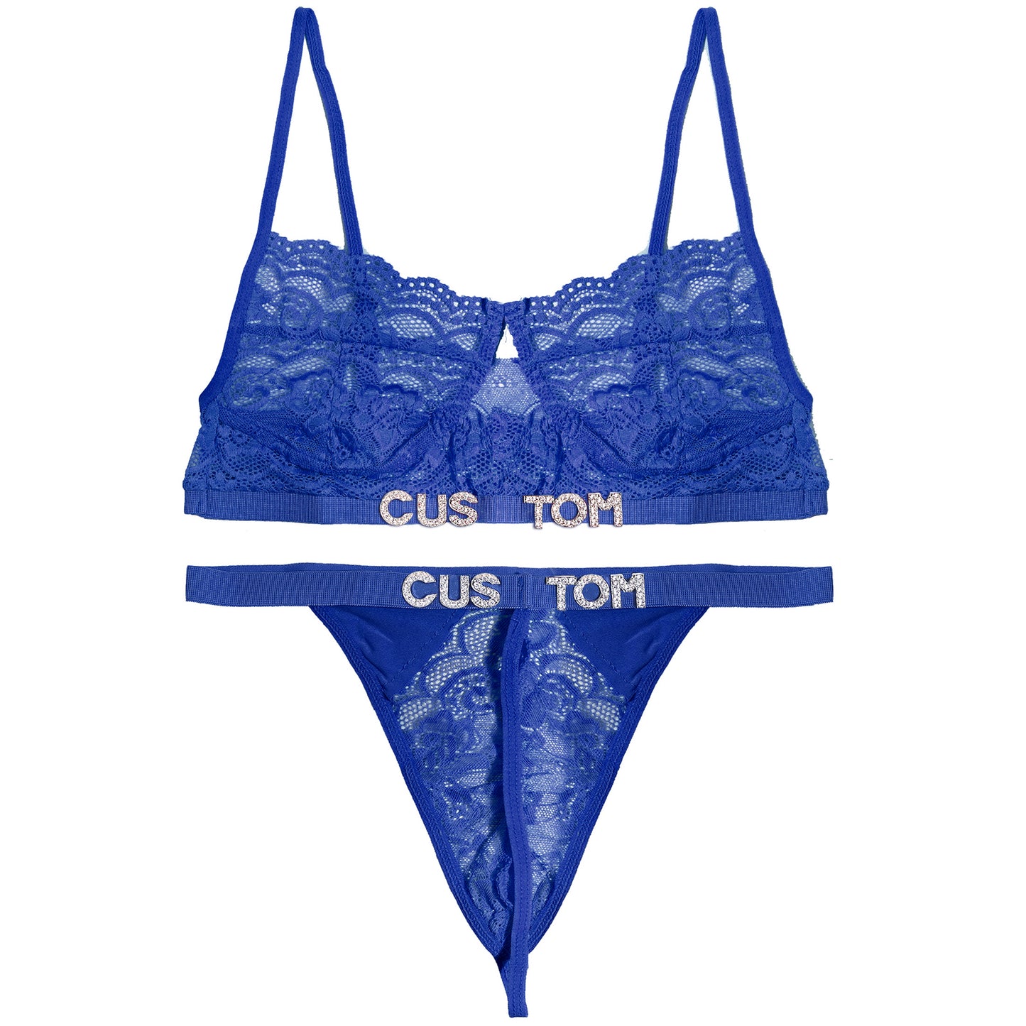 Personalized Custom Crystal Monogrammed lingerie Set
