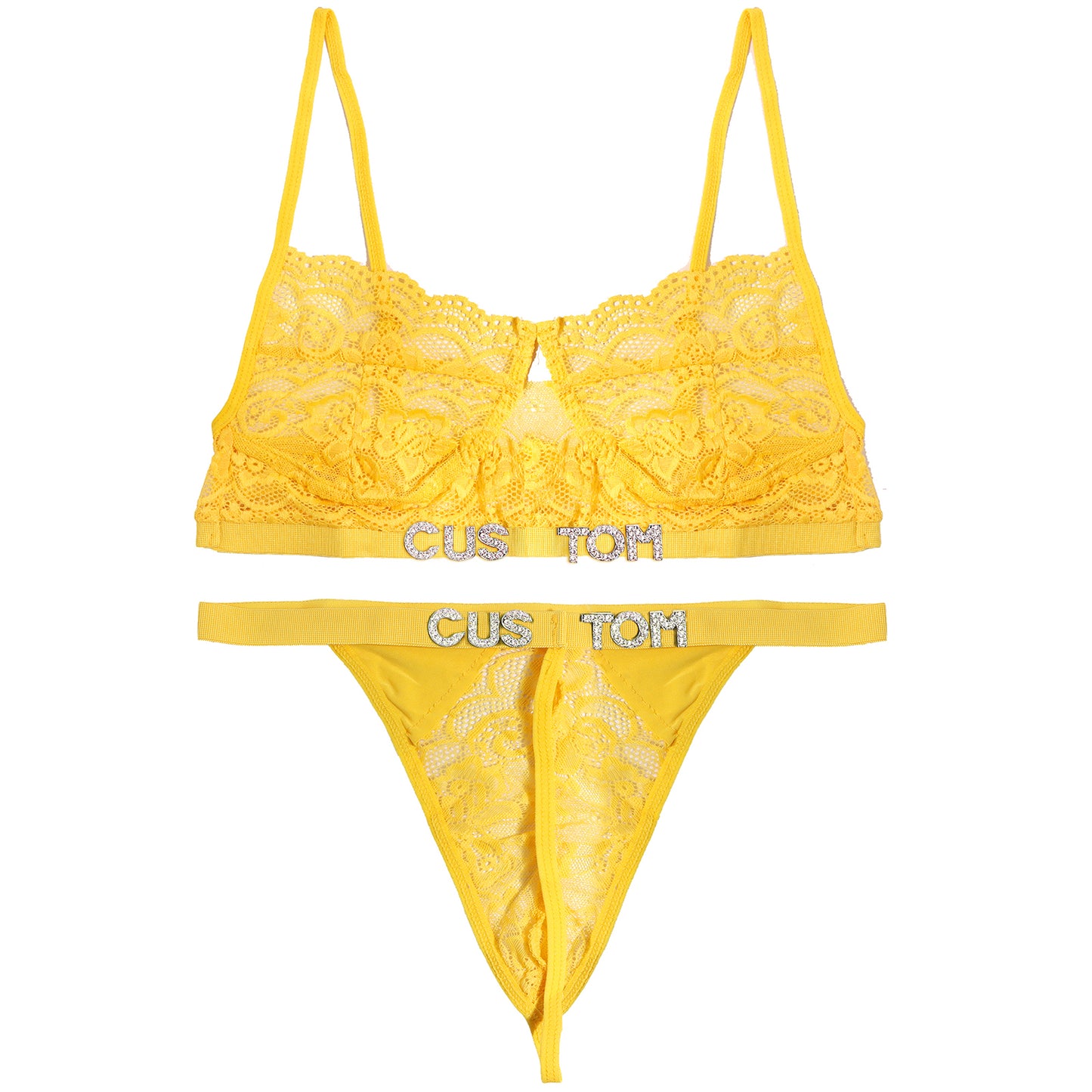 Personalized Custom Crystal Monogrammed lingerie Set
