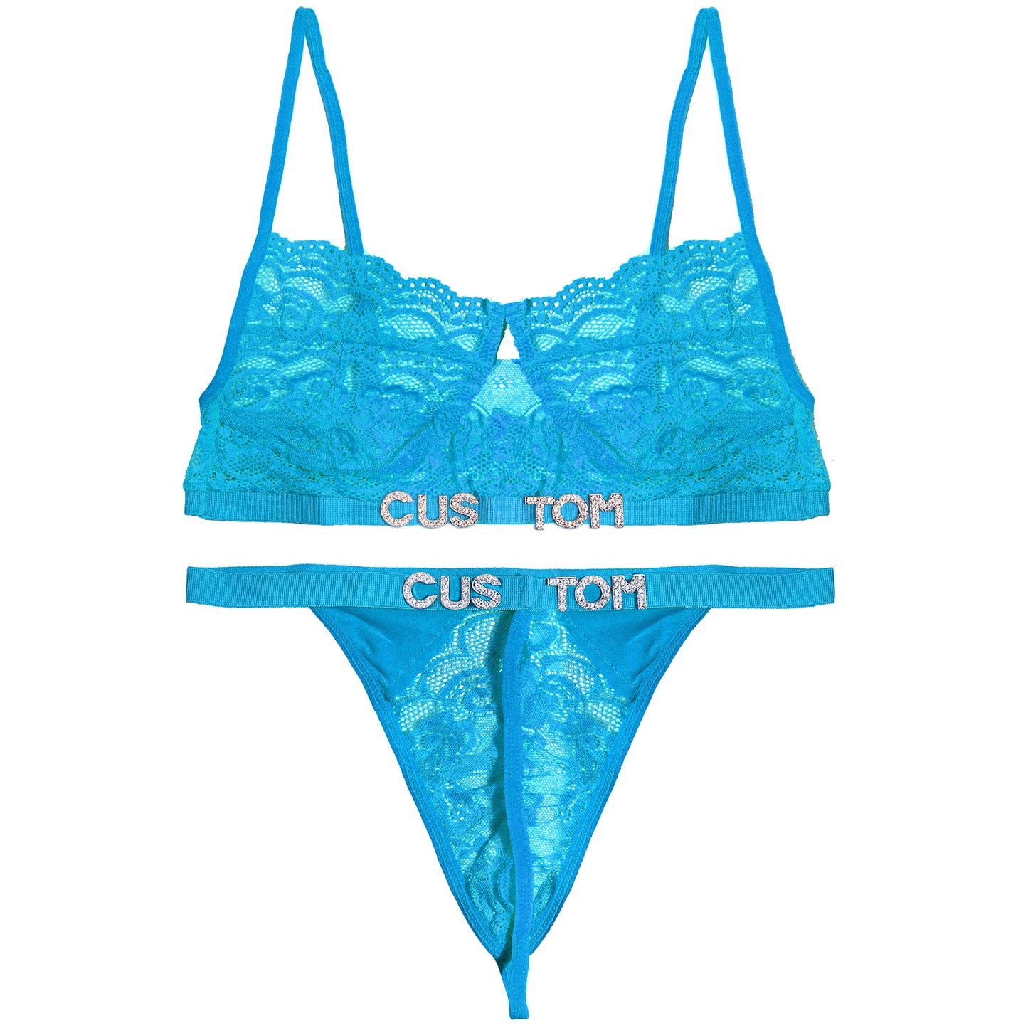 Personalized Custom Crystal Monogrammed lingerie Set