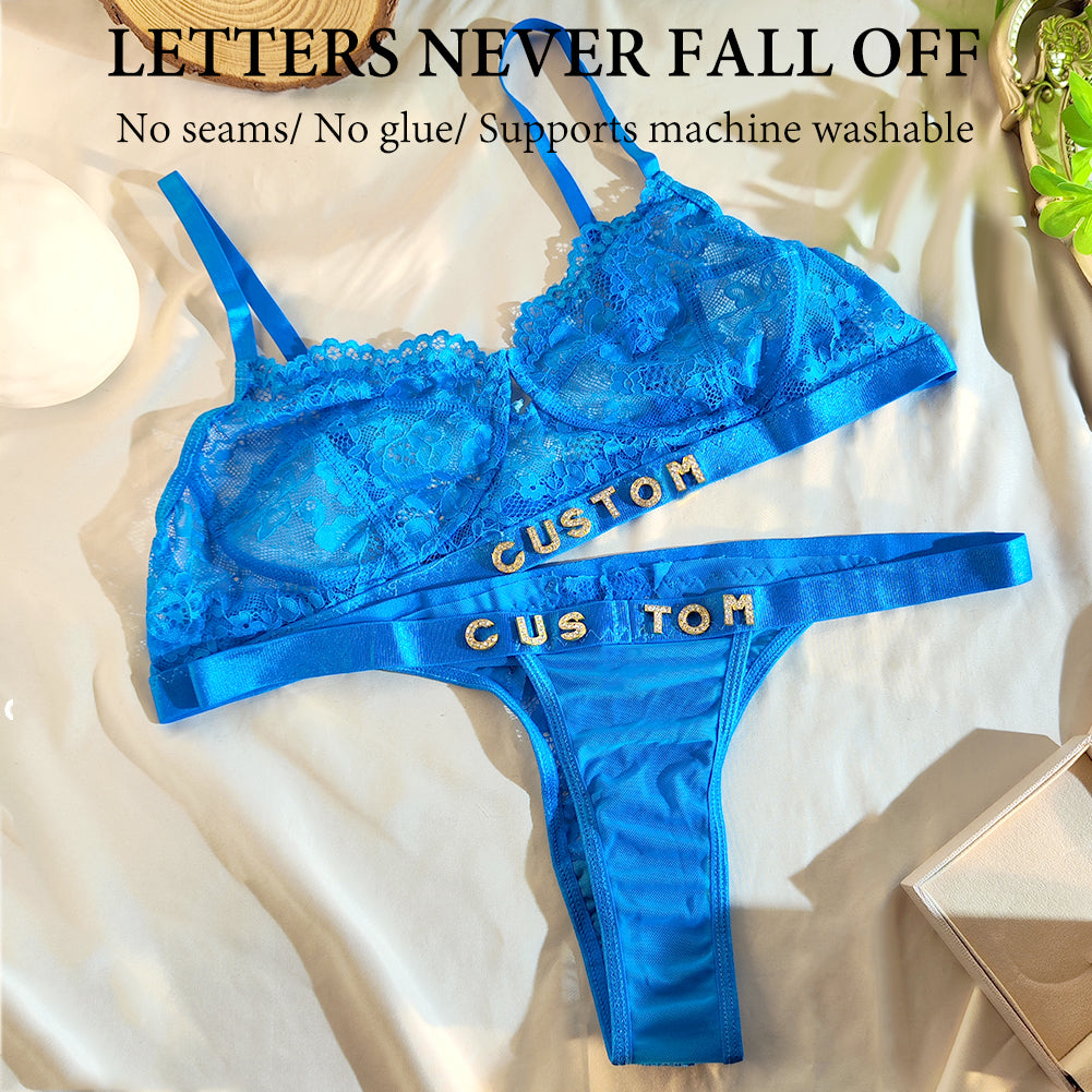 Personalized Custom Crystal Monogrammed lingerie Set