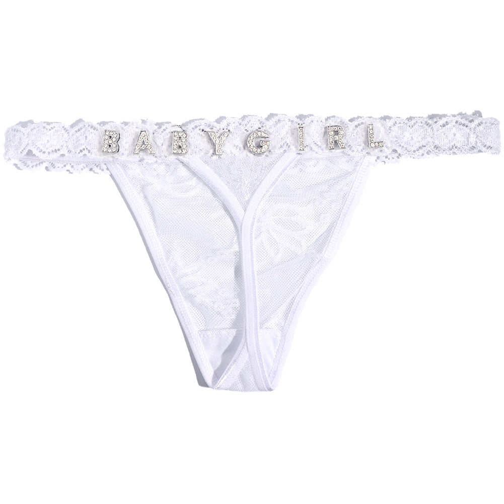 Custom Lettered Lace Thong