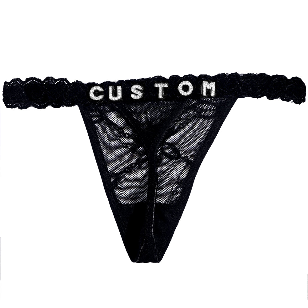 Custom Lettered Lace Thong