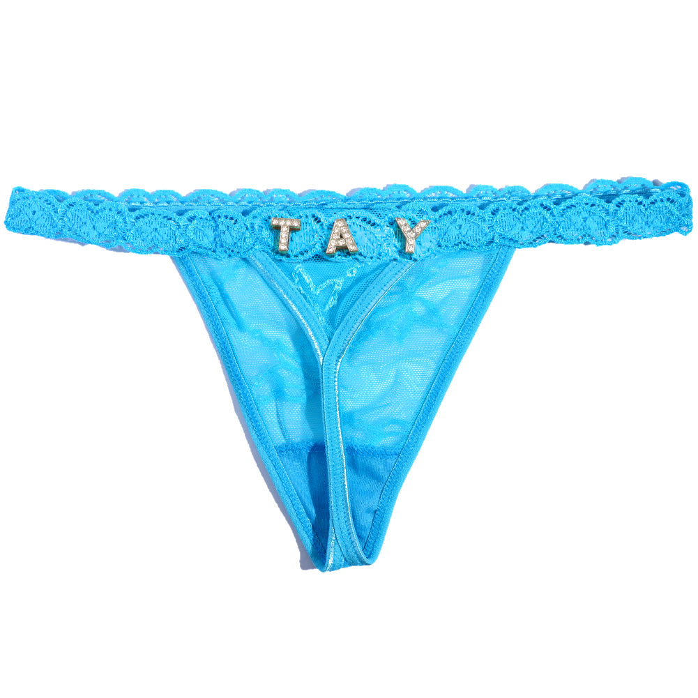 Custom Lettered Lace Thong