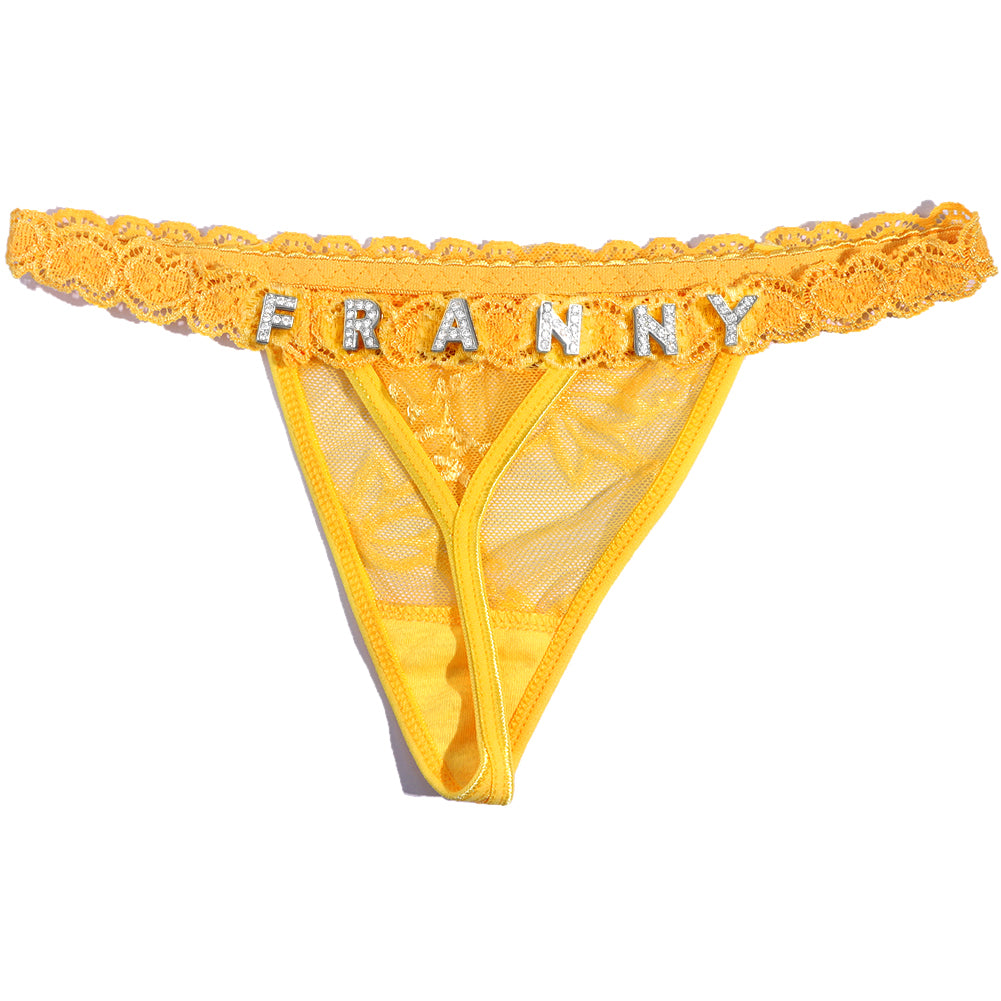 Custom Lettered Lace Thong