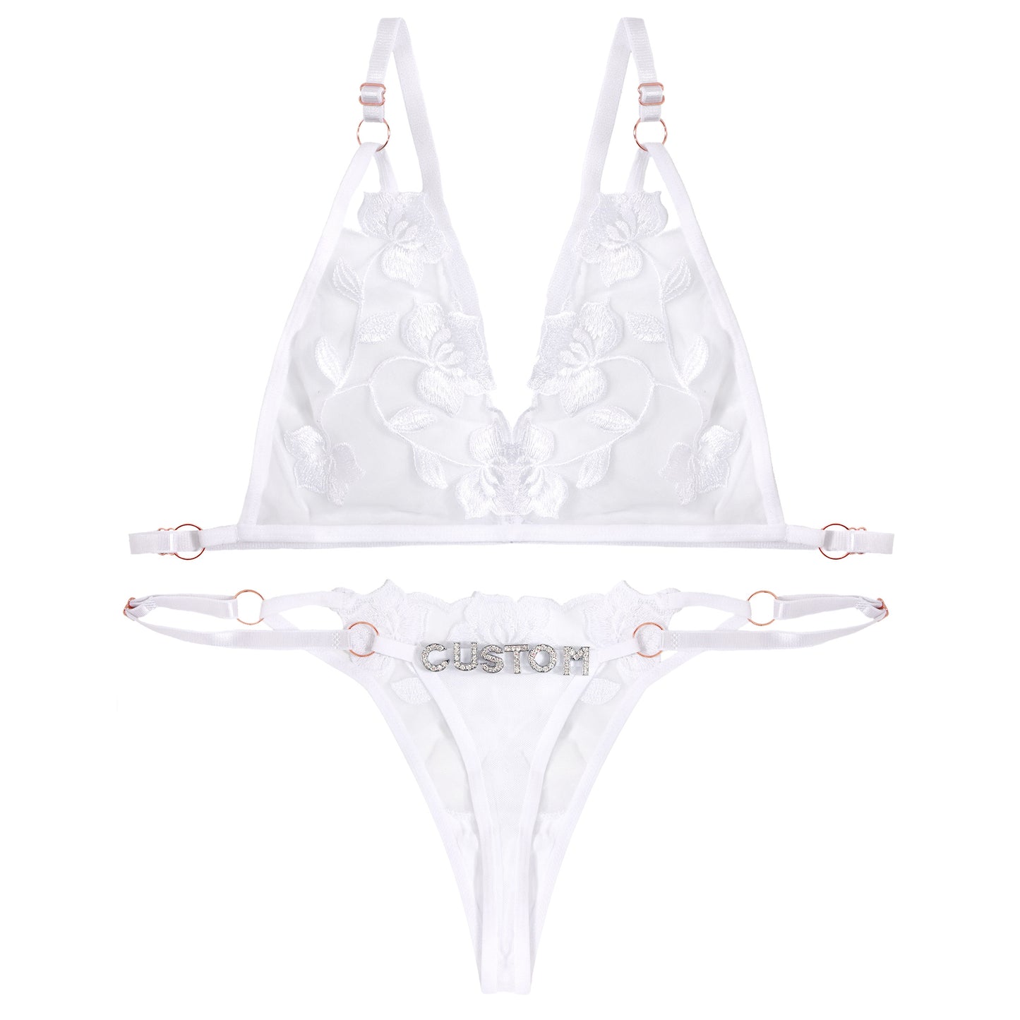 Sexy Custom Name Bra and Panty Lingerie Sets