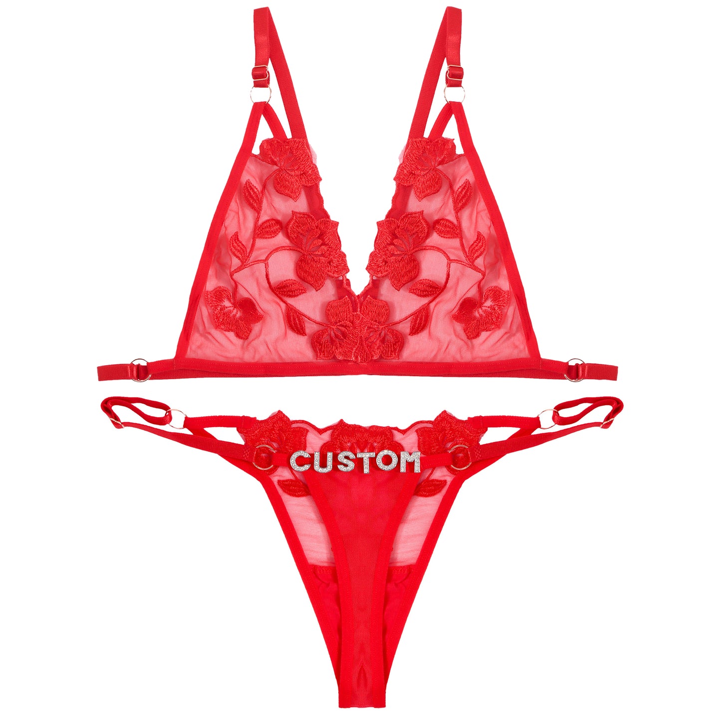 Sexy Custom Name Bra and Panty Lingerie Sets