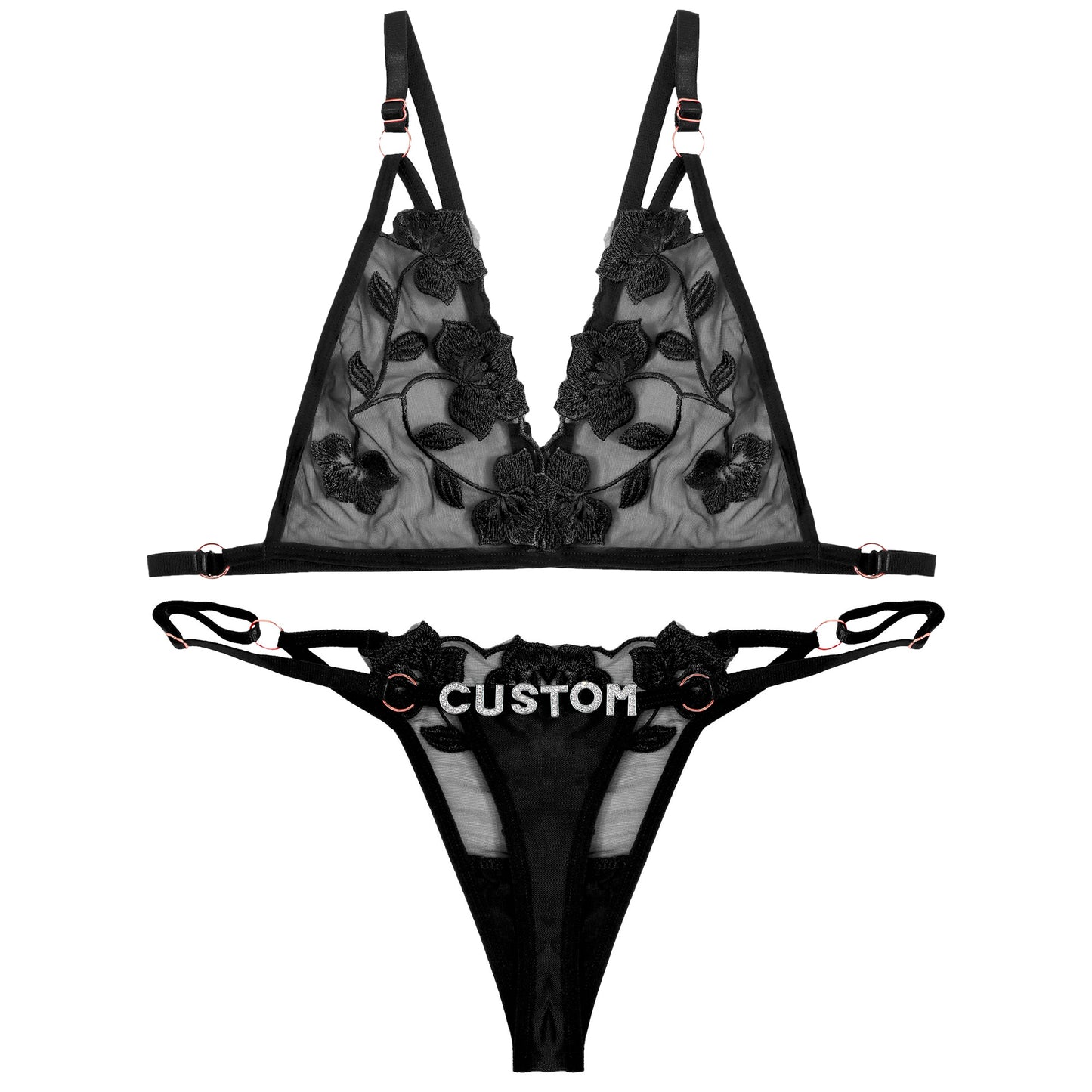 Sexy Custom Name Bra and Panty Lingerie Sets