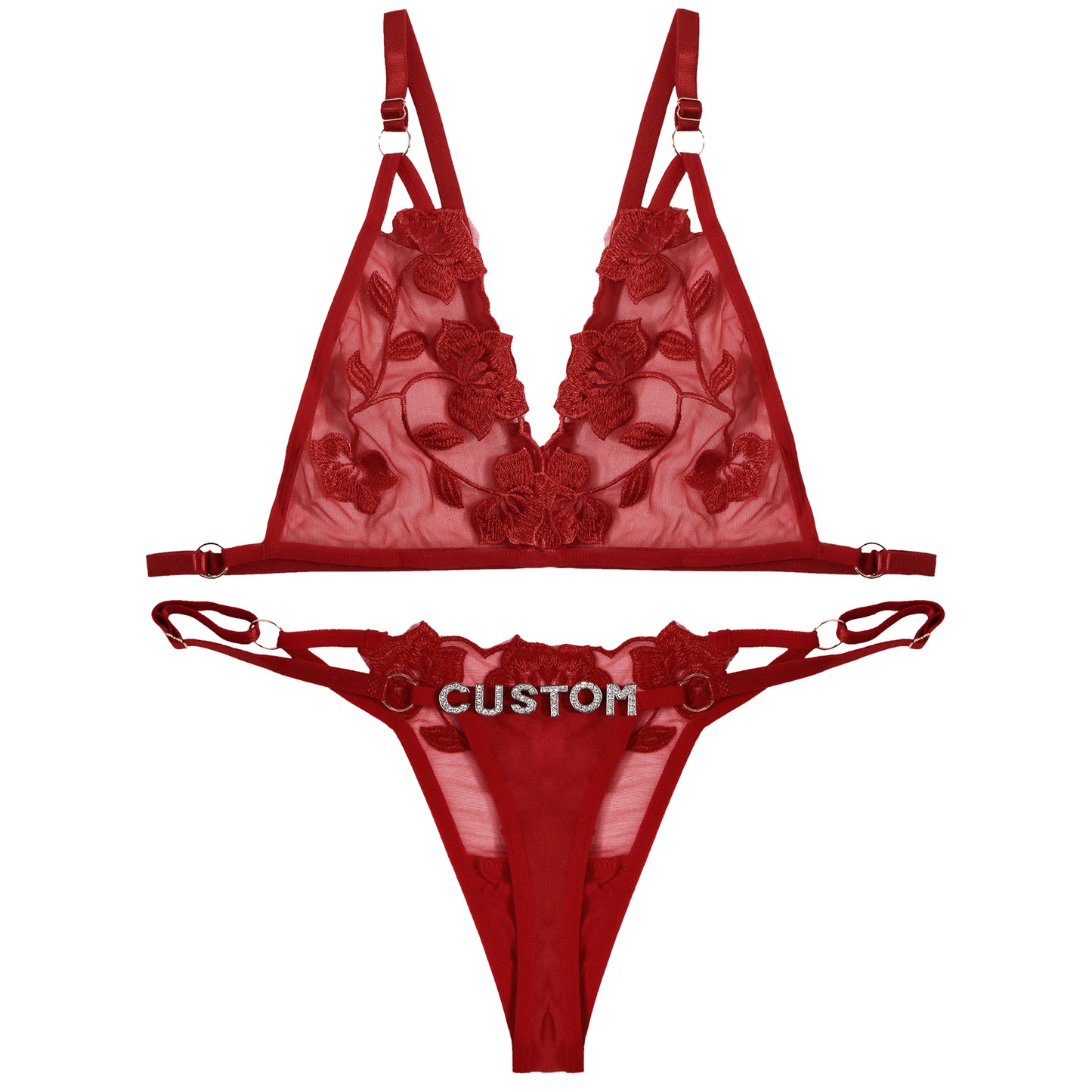 Sexy Custom Name Bra and Panty Lingerie Sets